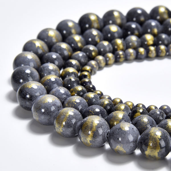 Gray Gold Mashan Jade Gemstone Round 4MM 6MM 8MM 10MM Loose Beads (D570)