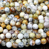 Natural Yellow Dendrite Opal Gemstone Grade AAA Round 6MM 8MM 10MM Loose Beads (D483)