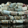 Natural Dominican Larimar Gemstone Faceted Round Tube 12X8MM Loose Beads (D725)
