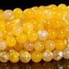Yellow Fire Agate Gemstone Round 6MM 8MM 10MM 12MM Loose Beads (D696)