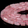 Madagascar Rose Quartz Gemstone 12X8MM Faceted Cylinder Round Tube Loose Beads (D464)