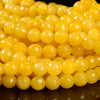 Yellow Jade Gemstone Facetecd Round 8MM Loose Beads (D631)