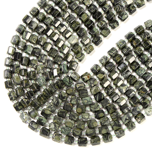 Natural Kambaba Jasper Gemstone Faceted Round Tube Hexagon 10X8MM Loose Beads (D723)
