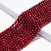 Ruby Red Jade Gemstone Facetecd Round 6MM Loose Beads (D631)