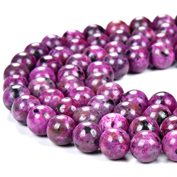 Pink Yooperlite UV Reactive Gemstone Round 8MM Loose Beads (D484)