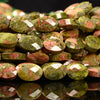 Natural Unakite Gemstone Micro Faceted Oval 8X6MM 11X7MM Loose Beads 7.5inch Half Strand (D718)