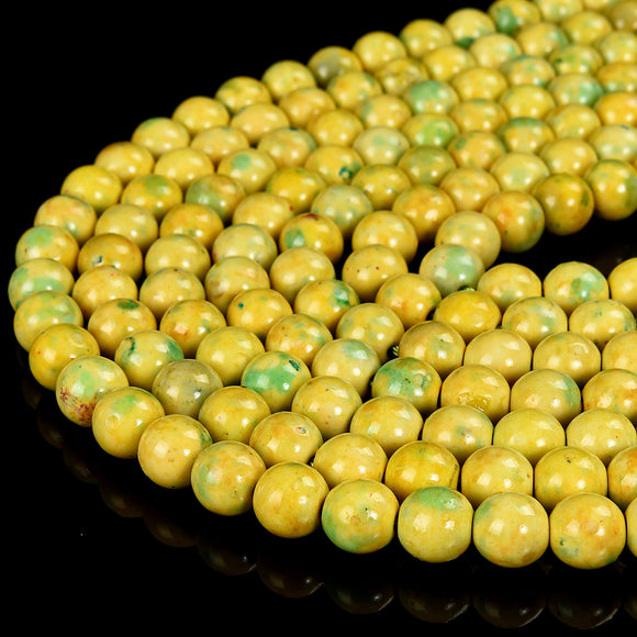 Yellow Turquoise Gemstone Round 8MM 14MM Loose Beads (D557)
