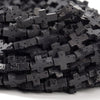 Black Lava Gemstone Cross 11X9MM Loose Beads (D649)