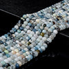 Natural Aquamarine Gemstone Micro Faceted Rondelle 7X5MM Loose Beads (P90)