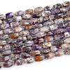 Natural Chevron Amethyst Gemstone 10X14MM Faceted Barrel Tube Loose Beads (D419)