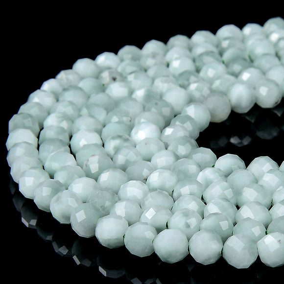 Natural Green Moonstone Gemstone Grade AAA 5MM Micro Faceted Round Loose Beads 15 inch Full Strand (80018226-P97)