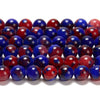 Blue Red Jade Gemstone Round 8MM Loose Beads 14.5 inch Full Strand (80020232-D629)
