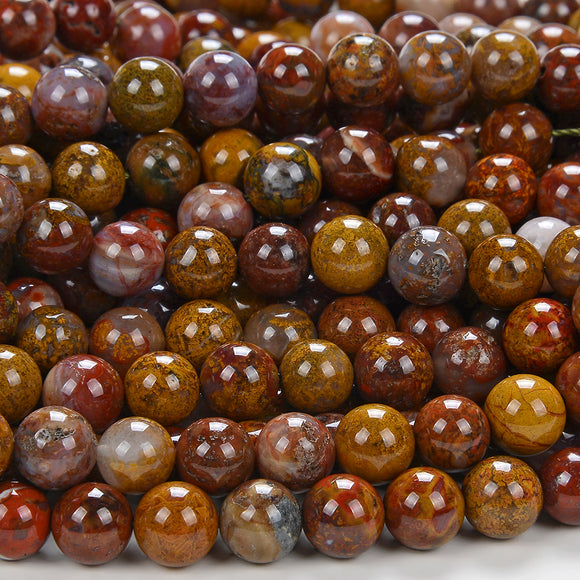 Natural Morocco Seam Agate Gemstone Round 6MM 7MM 8MM 10MM Loose Beads (D170)