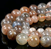 Natural Orange Gray Sunstone Gemstone Grade AA Round 7MM 8MM 9MM 10MM Loose Beads (D302)