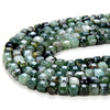 4MM Natural Green Moss Agate Gemstone Grade AA Micro Faceted Diamond Cut Cube Loose Beads (P40)