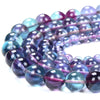 Natural Fluorite Purple Blue Gemstone Grade AAA Round 5MM 7MM 8MM 9MM Loose Beads (D333)