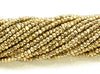 3x2mm 18k Gold Hematite Gemstone Micro Faceted Rondelle Loose Beads 15.5 inch Full Strand (80007530-A263)