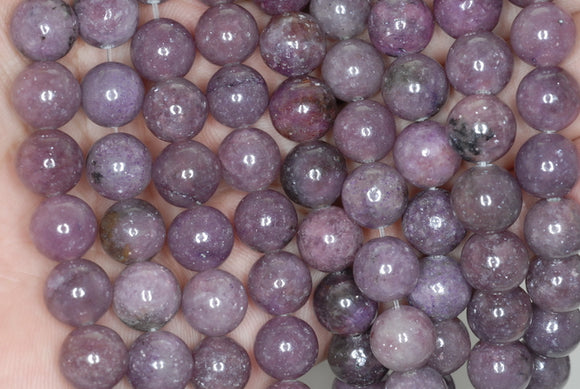 10mm Voilet Purple Lepidolite Gemstone Grade A Round Loose Beads 16 inch Full Strand (90188485-653)