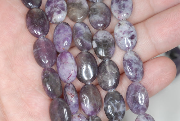 14X10mm Light Purple Lepidolite Gemstone Grade AB Oval Loose Beads 15.5 inch Full Strand (90187930-659)