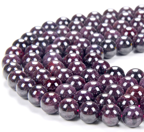 8MM Natural Garnet Purple Red Gemstone Round Loose Beads (D290)