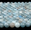 10MM Natural Aquamarine Gemstone Grade A Faceted Round Loose Beads (D334)