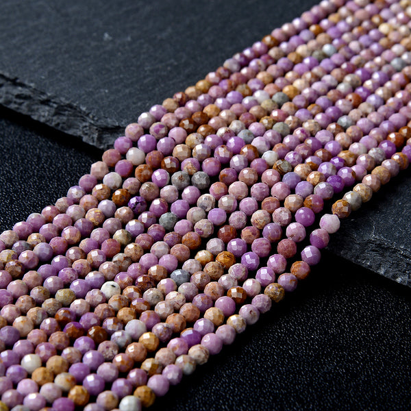 3MM Natural Phosphosiderite Gemstone Grade A Micro Faceted Round Loose Beads 15 inch Full Strand (80009414-P31)
