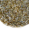3-4MM Natural Yellow Smoky Labradorite Gemstone Grade AA Micro Faceted Round Loose Beads 15 inch Full Strand (80009421-P31)