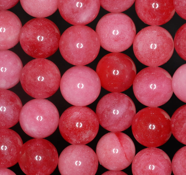 2 Strands/lot 8/10mm Hot Pink Fuchsia Jade Stone Round Beads, Stone Beads