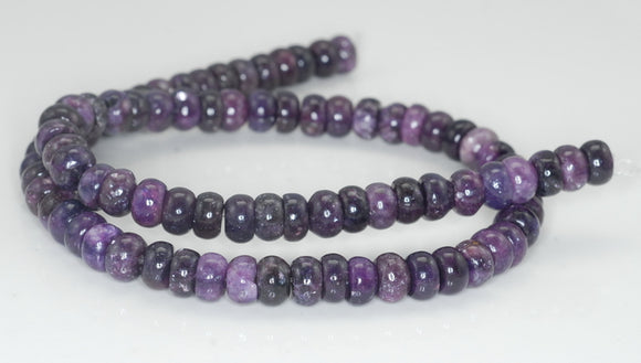 8X5-8X4mm Purple Lepidolite Gemstone Grade AA Rondelle Loose Beads 16 inch Full Strand (90187998-673)
