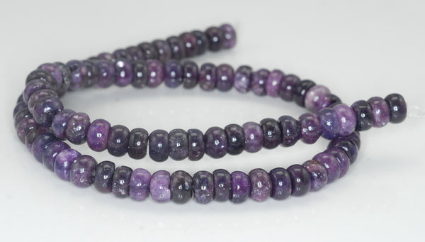 8X5-8X4mm Purple Lepidolite Gemstone Grade AA Rondelle Loose Beads 16 inch Full Strand (90187998-673)