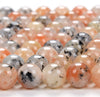 Natural Sunstone With Black Tourmaline Inclusions Gemstone Round 7MM 8MM 9MM 10MM 11MM 12MM 13MM Loose Beads (D275)