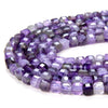 4MM Natural Amethyst Gemstone Grade AA Micro Faceted Diamond Cut Cube Loose Beads (P40)