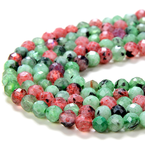 3MM Natural Ruby Zoisite Gemstone Grade AAA Micro Faceted Round Loose Beads 15 inch Full Strand (80016261-P53)