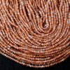 3X2MM Natural Sunstone Gemstone Grade AAA Bicone Faceted Rondelle Saucer Loose Beads 15.5 inch Full Strand (80009459-P34)