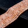 4X3MM Natural Sunstone Gemstone Grade AAA Micro Faceted Rondelle Loose Beads 15 inch Full Strand (80016400-P62)