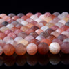 Natural Matte Mozambique Carnelian Agate Gemstone Round 5MM 6MM 7MM 8MM Loose Beads (D162)