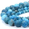 Natural Matte Apatite Gemstone Grade AA Round 4MM 5MM 6MM 7MM 8MM 9MM 10MM 11MM 12MM Loose Beads (D337 D338)