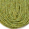 3X2MM Natural Peridot Gemstone Grade AAA Micro Faceted Rondelle Loose Beads 15 inch Full Strand (80016391-P61)