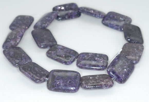 25X18mm Purple Lepidolite Gemstone Grade AA Rectangle Loose Beads 7.5 inch Half Strand (90188845-703C)