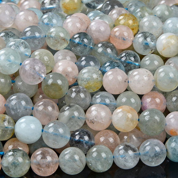 10MM Natural Morganite Gemstone Grade AAA Round Loose Beads (D408)