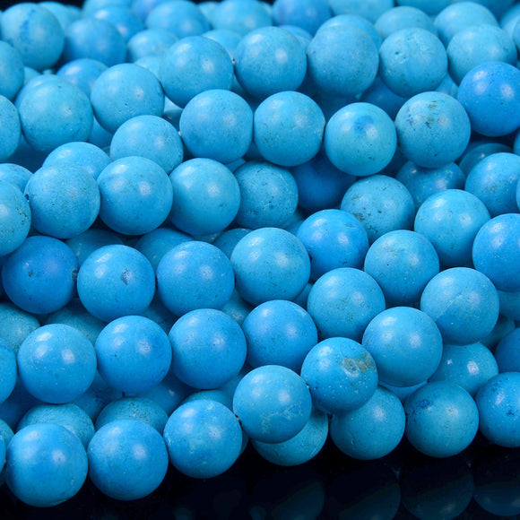 10MM Blue Turquoise Gemstone Round Loose Beads 15 inch Full Strand (80016519-D294)
