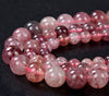 Natural Strawberry Lepidocrocite Quartz Gemstone Grade AA Round 6MM 8MM 10MM Loose Beads (D174)