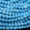 7MM Blue Matte Turquoise Gemstone Nugget Round Loose Beads 15 inch Full Strand (80016518-D294)