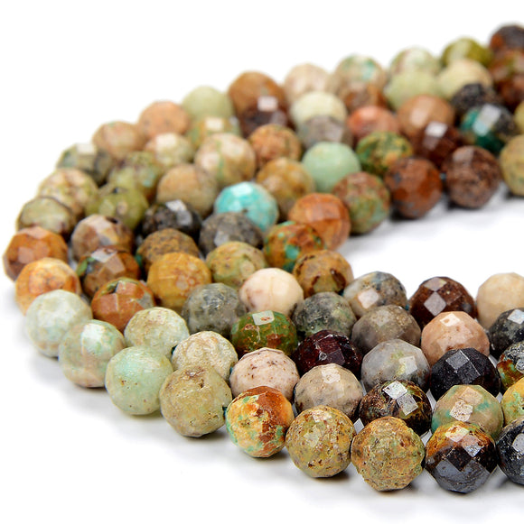 Natural Turquoise Gemstone Grade A Micro Faceted Round 4MM 5MM Loose Beads 15 Inch Full Strand (P67)