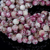 Red White Madagascar Eudialyte Gemstone Grade AAA Round 6MM 7MM 8MM Loose Beads (D16)
