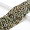 2MM Natural Green Red Rutilated Quartz Gemstone Grade AA Micro Faceted Diamond Cut Cube Loose Beads (P42)