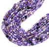 6-8MM Natural Charoite Gemstone Grade AAA Pebble Nugget Loose Beads (D341)