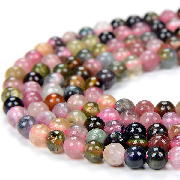 2MM Natural Multi Color Tourmaline Gemstone Grade AA Round Loose Beads 15 inch Full Strand (80016791-P63)