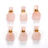 34X19X13MM Natural Rose Quartz Gemstone Perfume Bottle Pendant Faceted, Essential Oil Bottle Beads 1 Bead (80017227-P70)