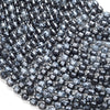 6MM Snowflake Obsidian Gemstone Grade AAA Faceted Prism Double Point Cut Loose Beads (D212)